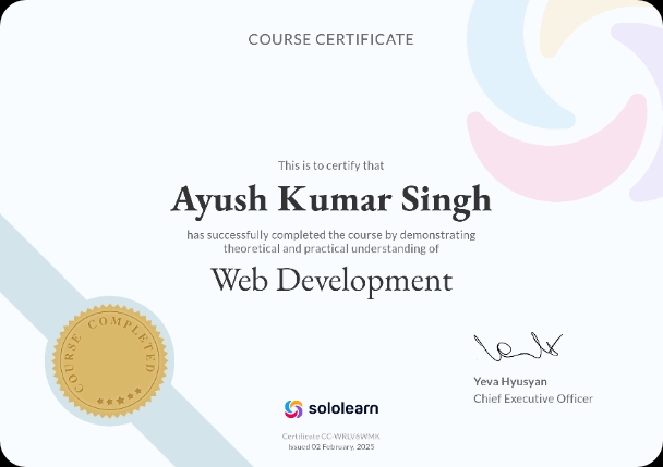 Web Development Certificate